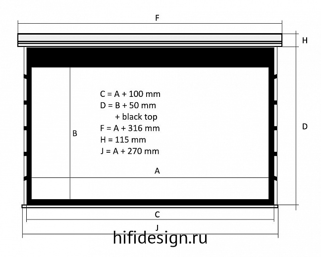 ����� kauber red label tensioned bt cinema 131" 16:9 163x290 gray pro